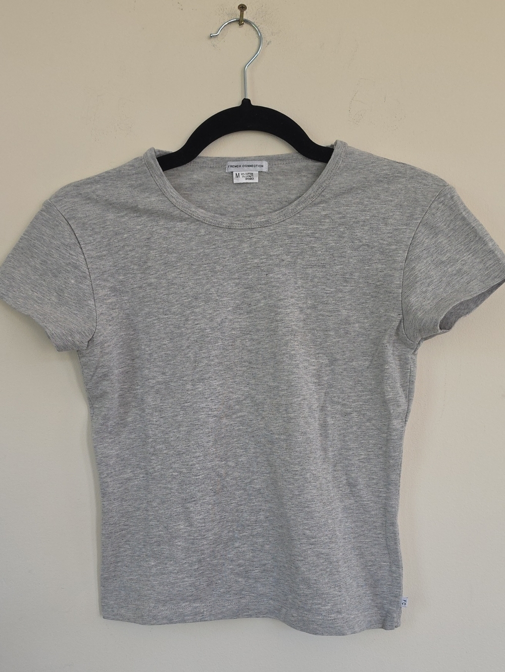 French Connection Heather Gray Baby Tee Size Medium